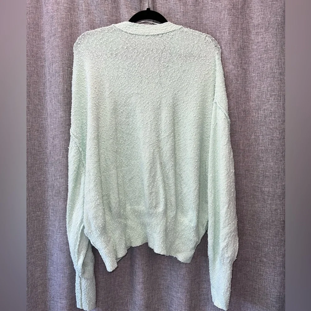 Women's Free People Mint Green Button Front Cardigan Sweater Size Large NWOT